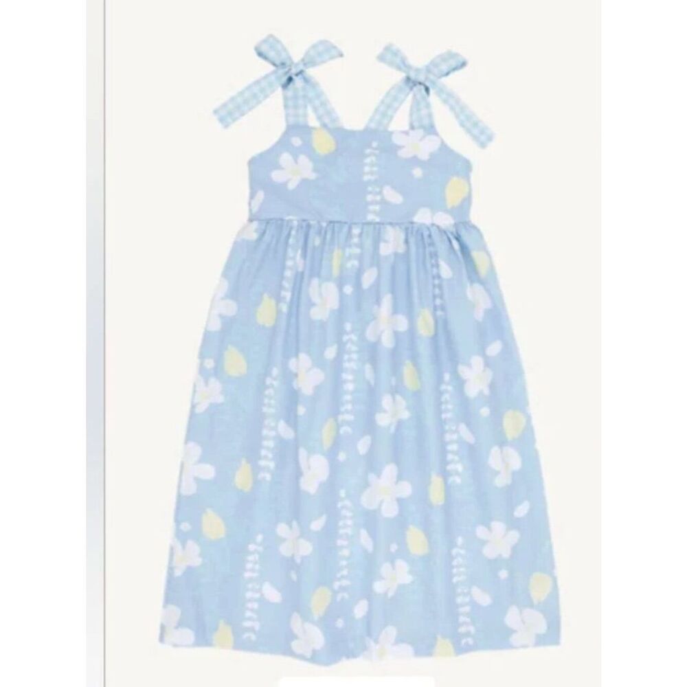 The Beaufort Bonnet Company Macie Midi Dress Blue Floral Broadcloth size 5 NWT